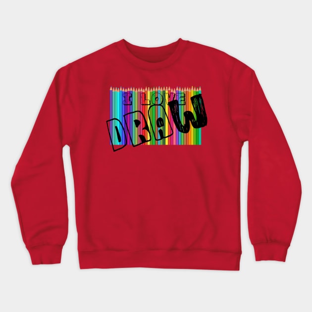 I love draw Crewneck Sweatshirt by Ahmed ALaa